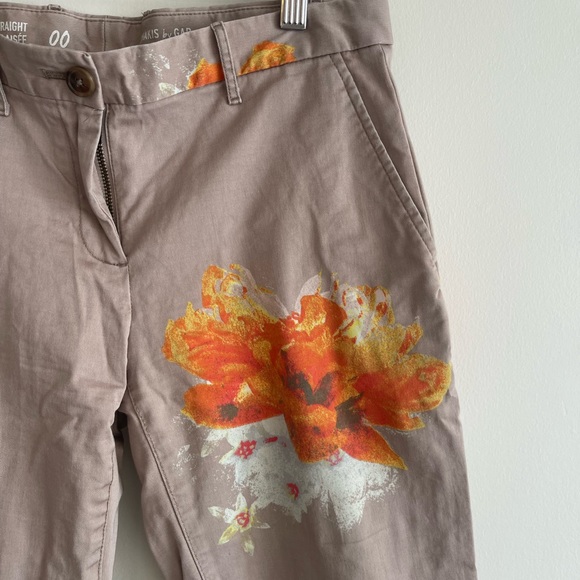 Gap straight floral khakis - Picture 3 of 4